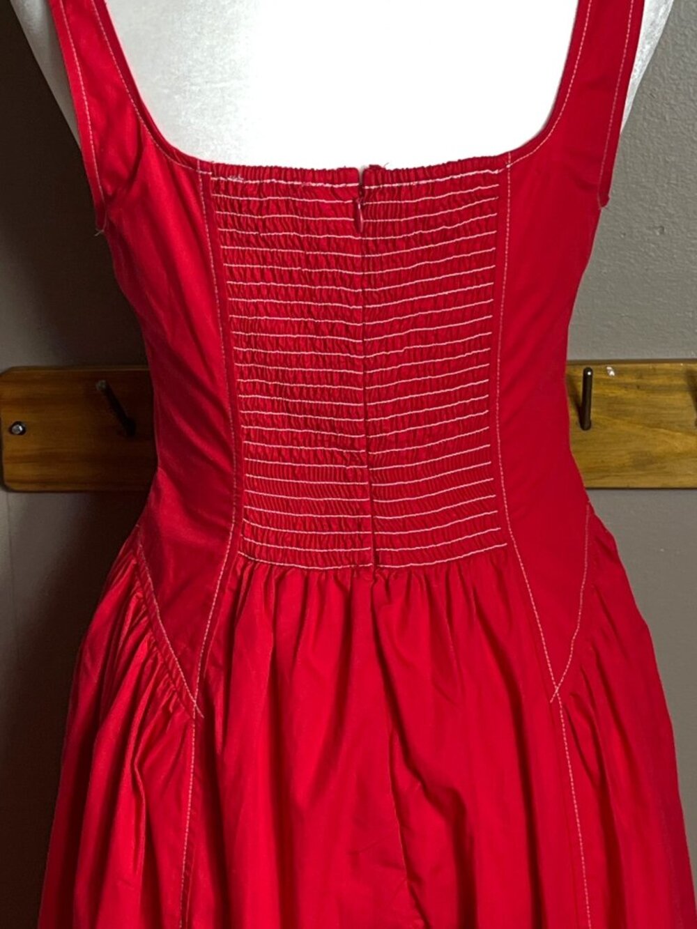 Free Assembly Dress Paneled Midi Red Romantic Princess Coquette Pockets Wom S - Picture 6 of 12